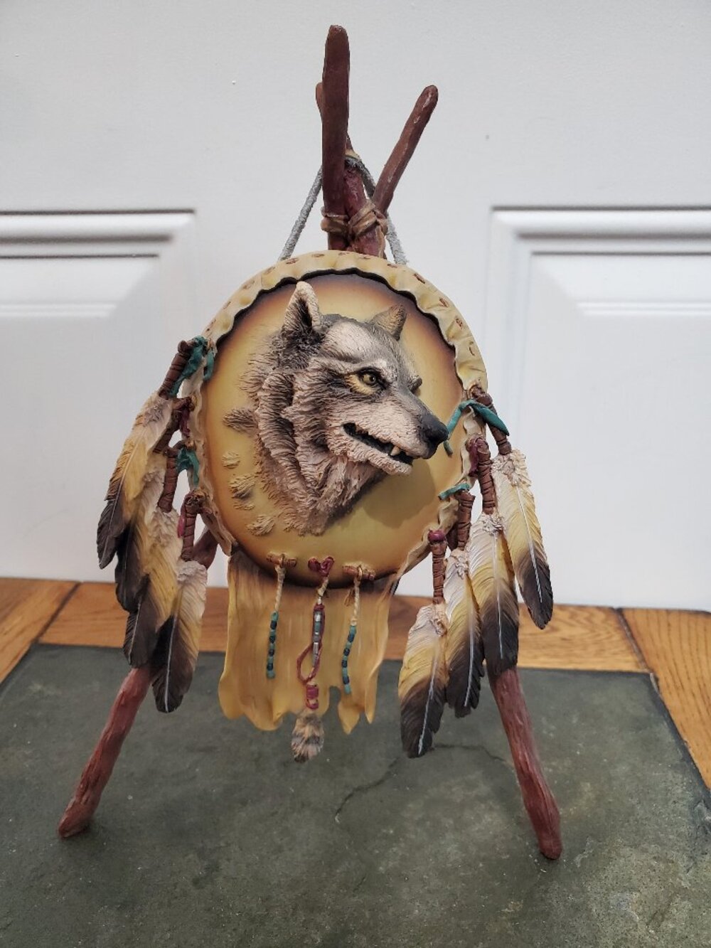 Spirit of the Gray Wolf Vintage 3D Sculptural Plaque